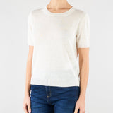 Maglia Bianco basic in filato di lino WKDPANCONE 1 MAX MARA WEEKEND 