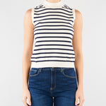 Top a righe Panna Blu in filato di viscosa stretch WKDSTALLO 10 MAX MARA WEEKEND 
