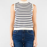 Top a righe Panna Blu in filato di viscosa stretch WKDSTALLO 10 MAX MARA WEEKEND 