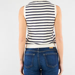 Top a righe Panna Blu in filato di viscosa stretch WKDSTALLO 10 MAX MARA WEEKEND 