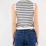 Top a righe Panna Blu in filato di viscosa stretch WKDSTALLO 10 MAX MARA WEEKEND 