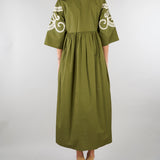 Abito Verde in popeline di cotone con ricami WKDTILDE 2 MAX MARA WEEKEND 