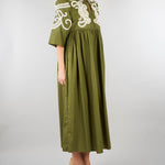 Abito Verde in popeline di cotone con ricami WKDTILDE 2 MAX MARA WEEKEND 