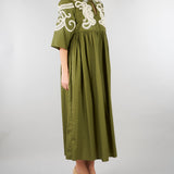 Abito Verde in popeline di cotone con ricami WKDTILDE 2 MAX MARA WEEKEND 