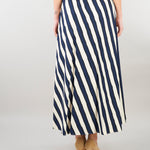 Gonna a pieghe Blu-Panna in popeline stampato WKDUOMO 6 MAX MARA WEEKEND 