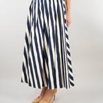 Gonna a pieghe Blu-Panna in popeline stampato WKDUOMO 6 MAX MARA WEEKEND 