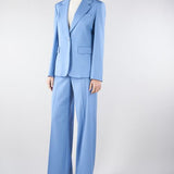 Pantalone palazzo Azzurro in tela di lana WKDVISIVO 5 MAX MARA WEEKEND 