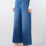 Jeans in denim di cotone con stampa logo WKDVORTICE 28 MAX MARA WEEKEND 