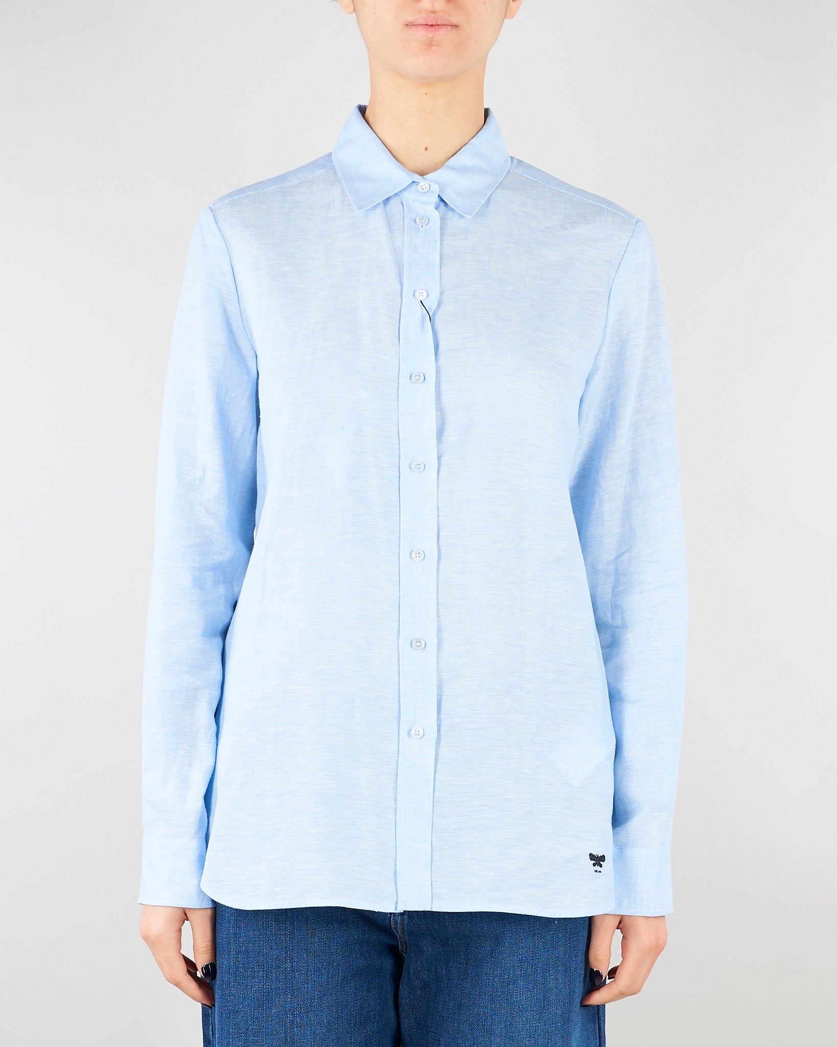 Camicia Celeste in tela di lino WKDWERNER 20 MAX MARA WEEKEND 