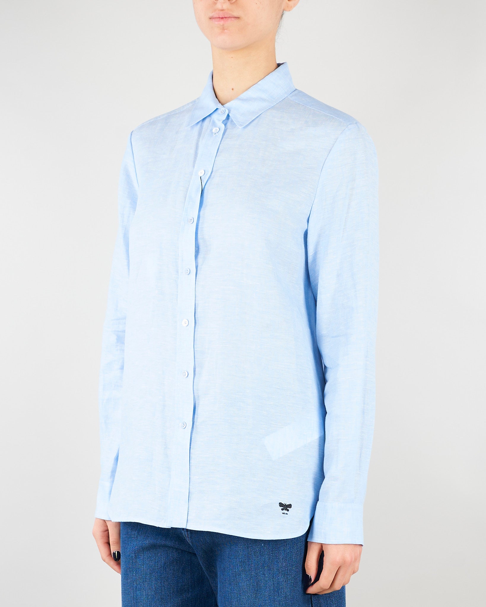 Camicia Celeste in tela di lino WKDWERNER 20 MAX MARA WEEKEND 