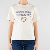 T-shirt Crema in cotone con stampa e ricami WKDWEST 5 MAX MARA WEEKEND 