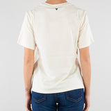 T-shirt Crema in cotone con stampa e ricami WKDWEST 5 MAX MARA WEEKEND 