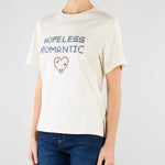 T-shirt Crema in cotone con stampa e ricami WKDWEST 5 MAX MARA WEEKEND 