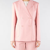 Blazer Rosa doppiopetto in lana stretch WKDZINNIA 4 MAX MARA WEEKEND 