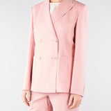 Blazer Rosa doppiopetto in lana stretch WKDZINNIA 4 MAX MARA WEEKEND 