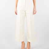 Pantalone Crema in canvas di cotone e lino WKDZIRCONE 1 MAX MARA WEEKEND 