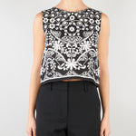 Top crop Nero-Bianco in cotone stampato WKIFANALE 1 MAX MARA WEEKEND 