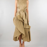 Abito Beige con balze plissettate M6EL00 981 MEIMEIJ 