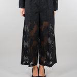 Pantalone Nero con ricami M6ER04 100 MEIMEIJ 