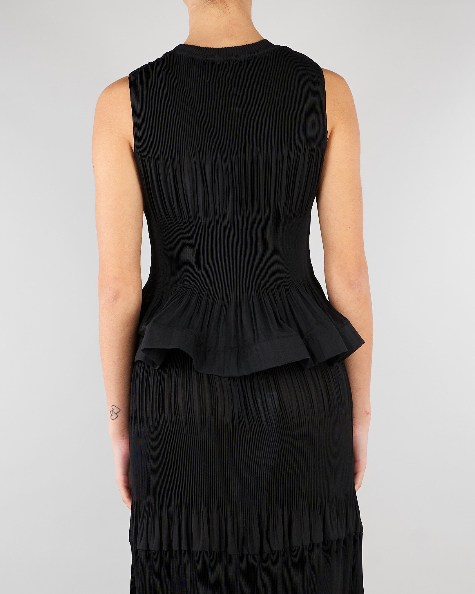 Top Nero plissè con rouches M6EY04 100 MEIMEIJ 