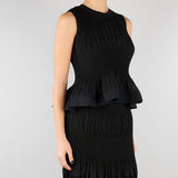 Top Nero plissè con rouches M6EY04 100 MEIMEIJ 