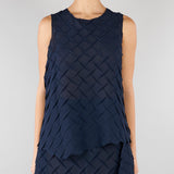 Top jacquard Blu con fondo asimmetrico M6EY12 880 MEIMEIJ 