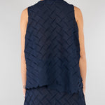 Top jacquard Blu con fondo asimmetrico M6EY12 880 MEIMEIJ 