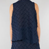 Top jacquard Blu con fondo asimmetrico M6EY12 880 MEIMEIJ 