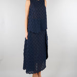 Top jacquard Blu con fondo asimmetrico M6EY12 880 MEIMEIJ 
