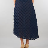 Gonna jacquard Blu con fondo asimmetrico M6EY13 880 MEIMEIJ 