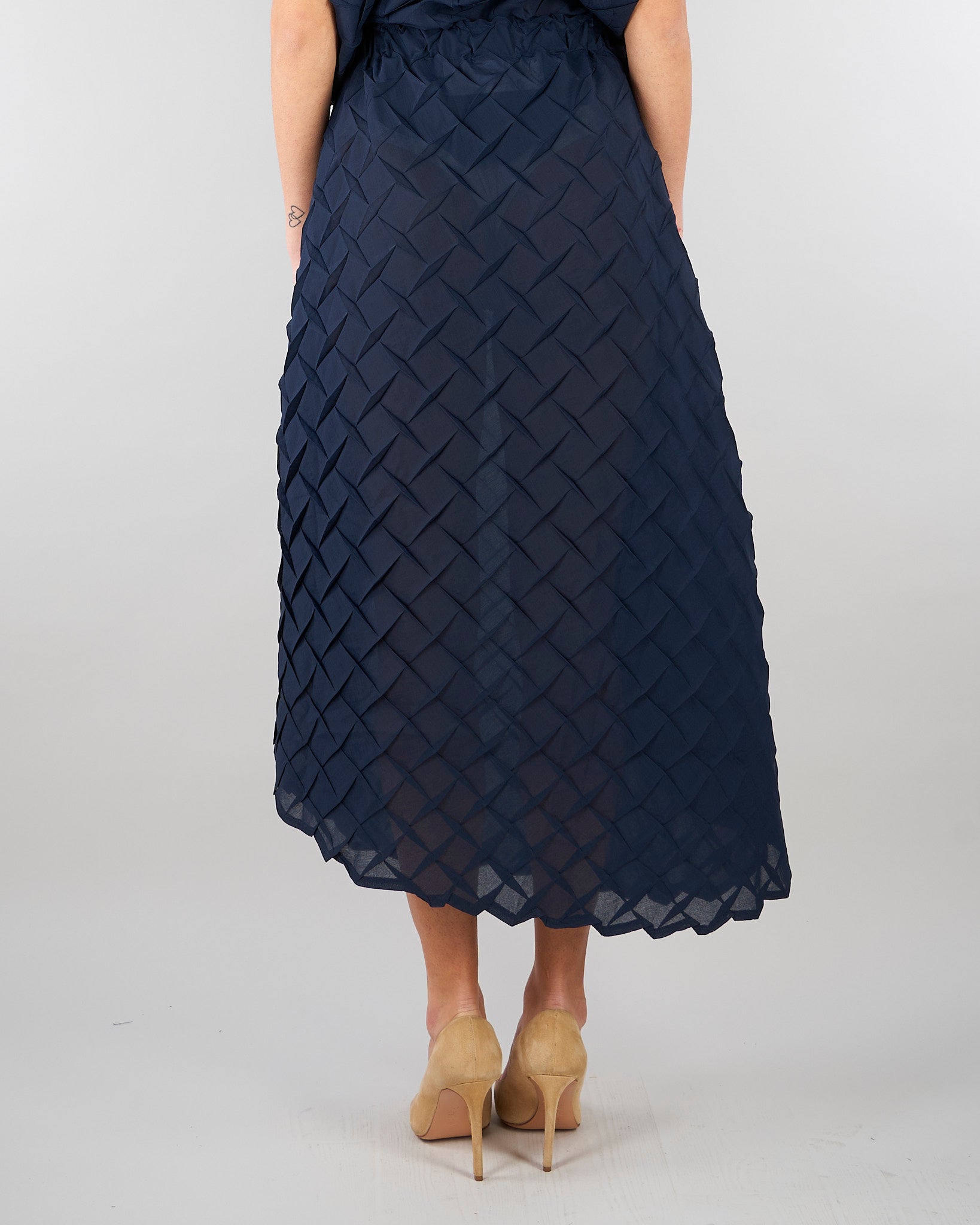 Gonna jacquard Blu con fondo asimmetrico M6EY13 880 MEIMEIJ 