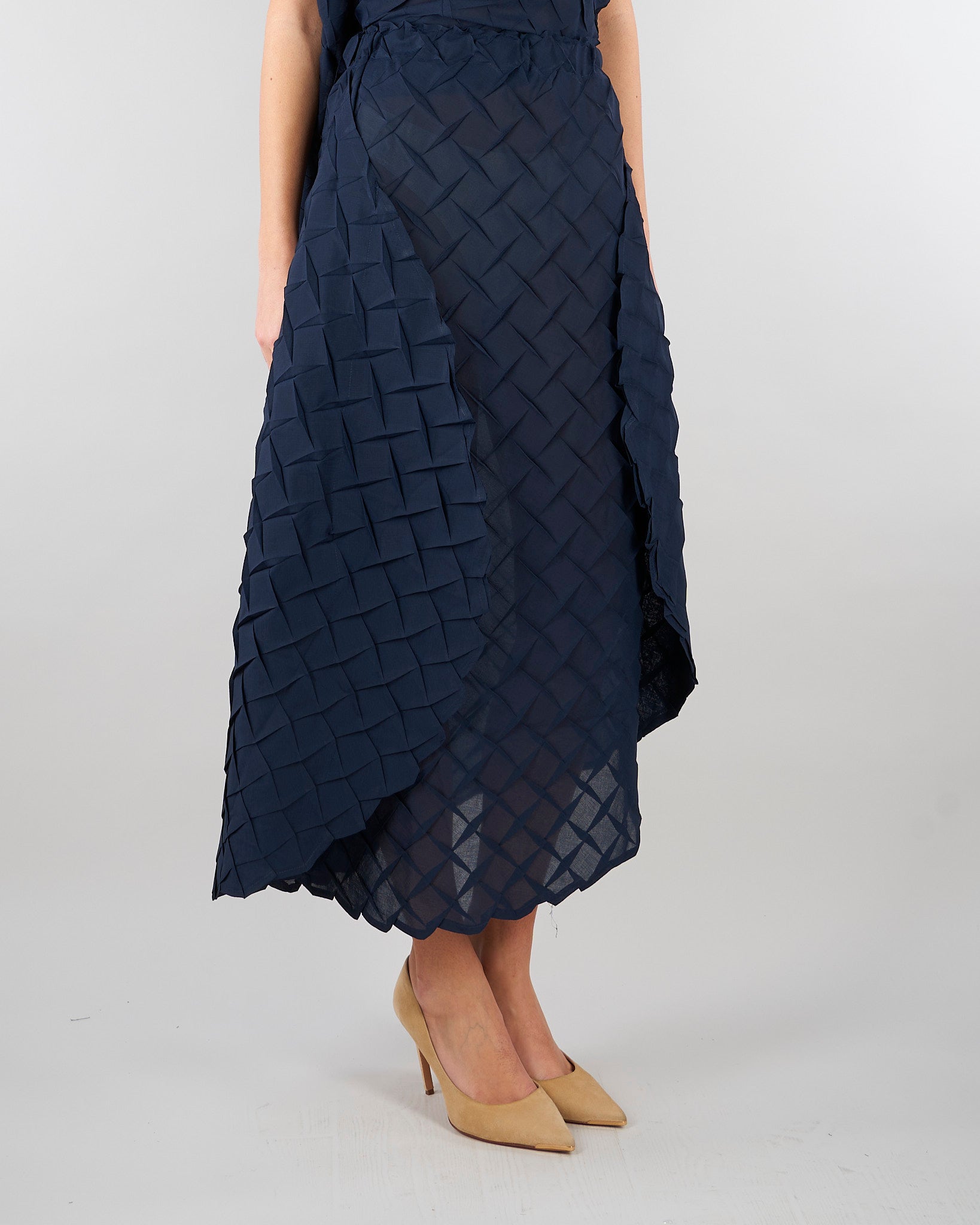 Gonna jacquard Blu con fondo asimmetrico M6EY13 880 MEIMEIJ 