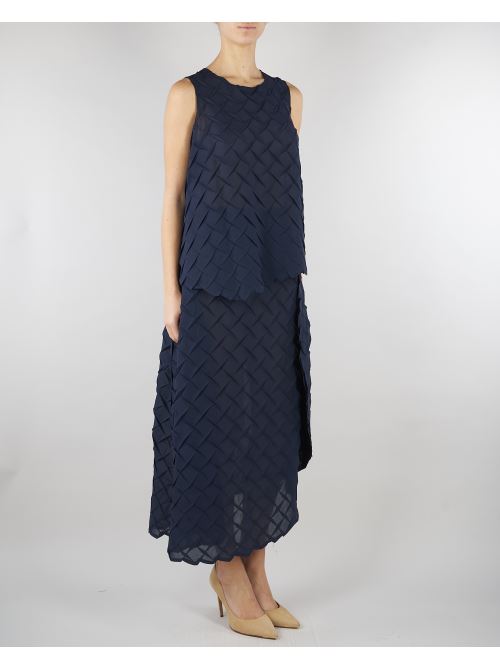 Gonna jacquard Blu con fondo asimmetrico M6EY13 880 MEIMEIJ 