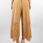 Pantalone Biscotto cropped con ricamo laser M6PD01 296 MEIMEIJ 