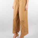 Pantalone Biscotto cropped con ricamo laser M6PD01 296 MEIMEIJ 