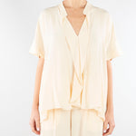 Blusa Crema con rouches sul davanti M6PE00 336 MEIMEIJ 