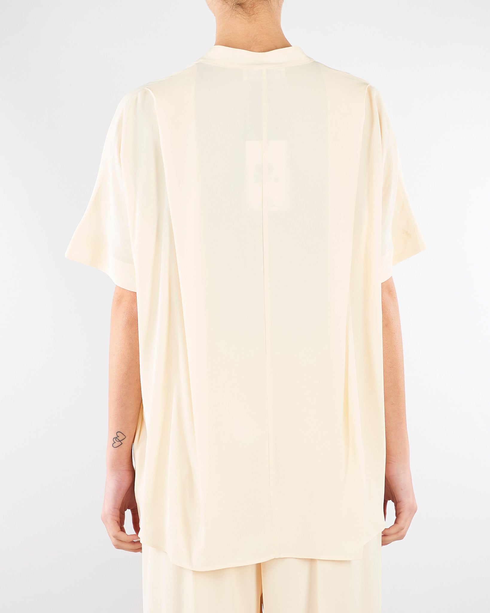 Blusa Crema con rouches sul davanti M6PE00 336 MEIMEIJ 