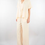 Blusa Crema con rouches sul davanti M6PE00 336 MEIMEIJ 