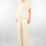 Blusa Crema con rouches sul davanti M6PE00 336 MEIMEIJ 