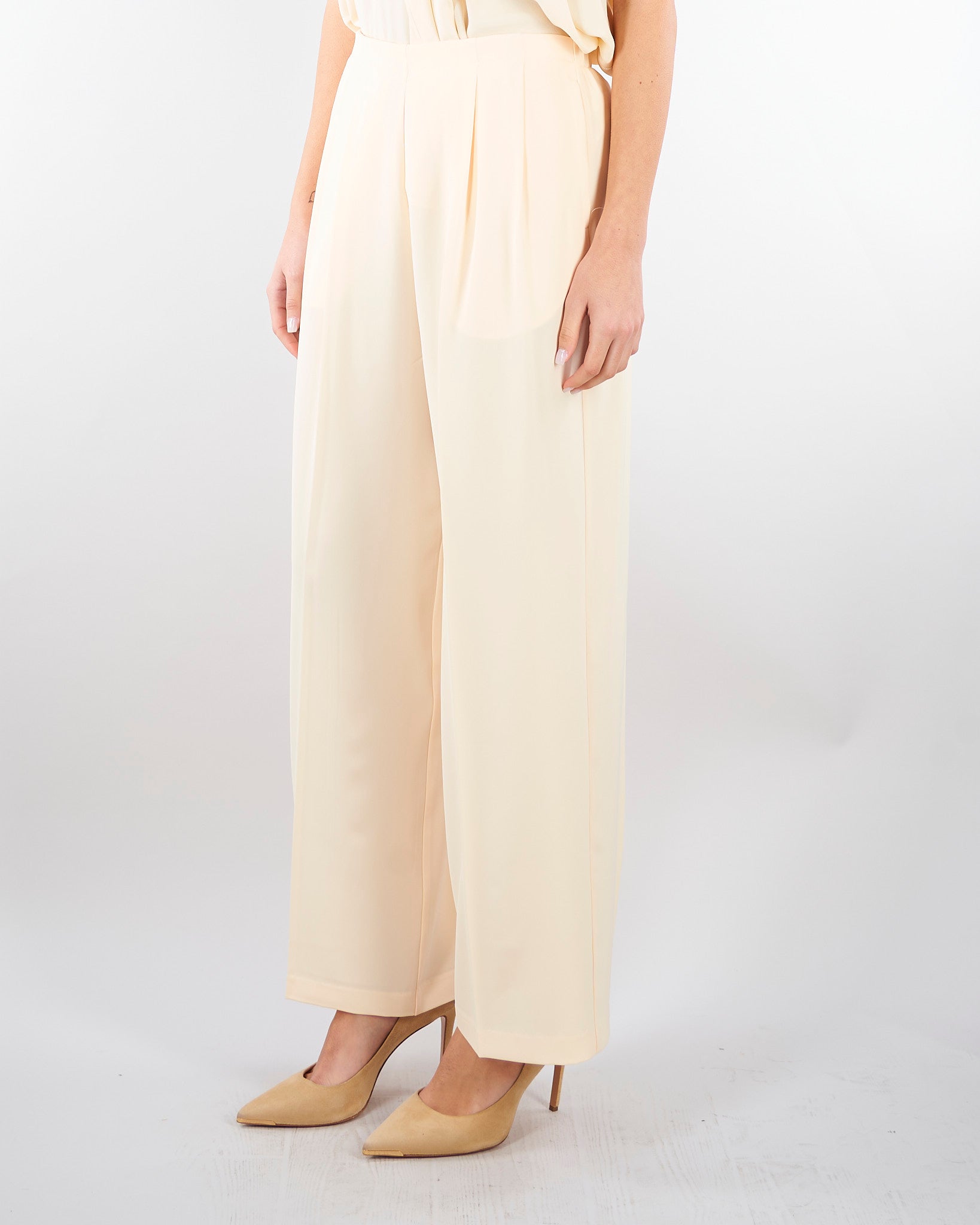 Pantalone Crema con pences M6PF03 336 MEIMEIJ 
