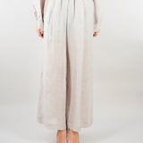 Pantalone Grigio in lino crop con elastico M6PK01 889 MEIMEIJ 