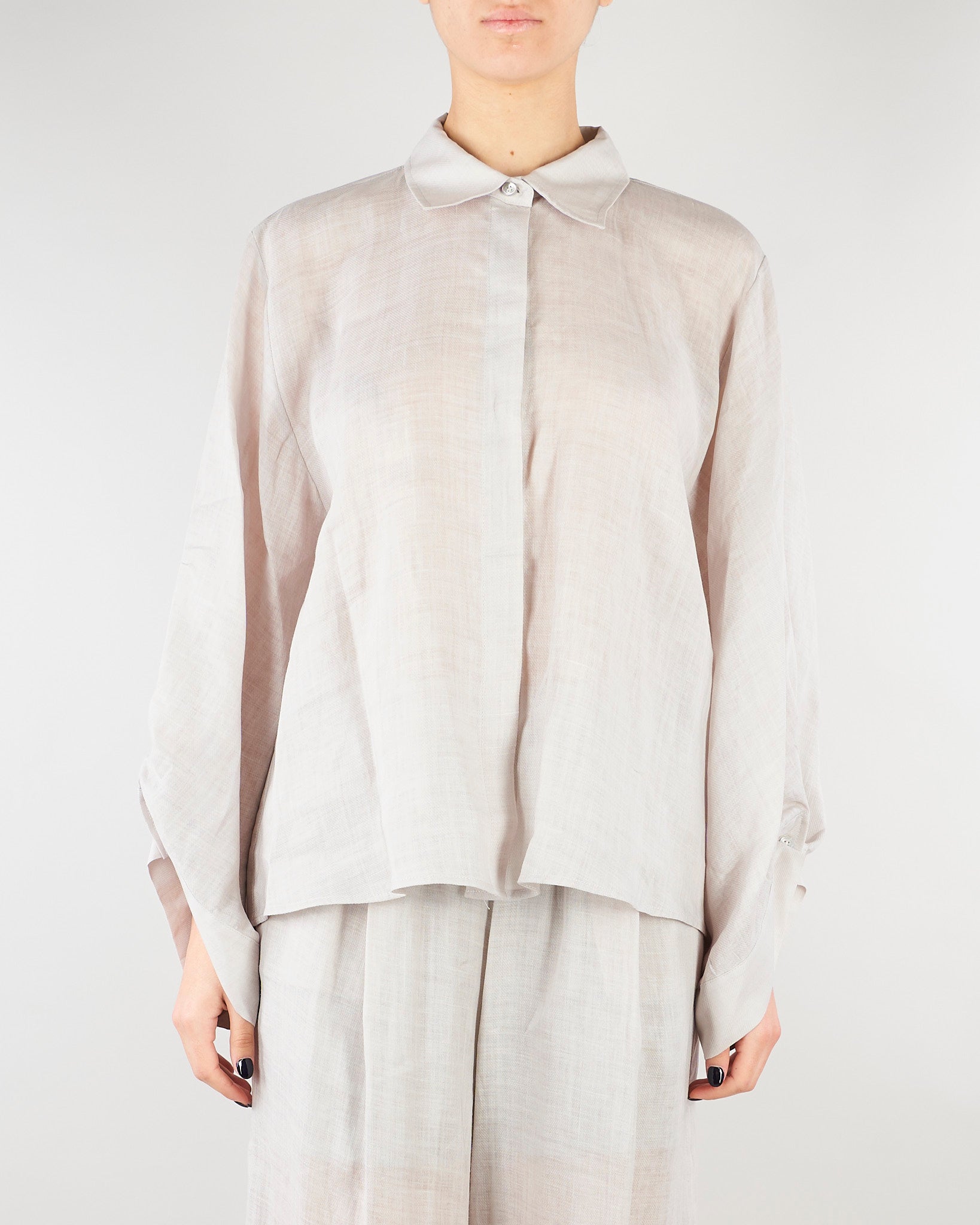 Camicia Grigio in lino M6PK03 889 MEIMEIJ 