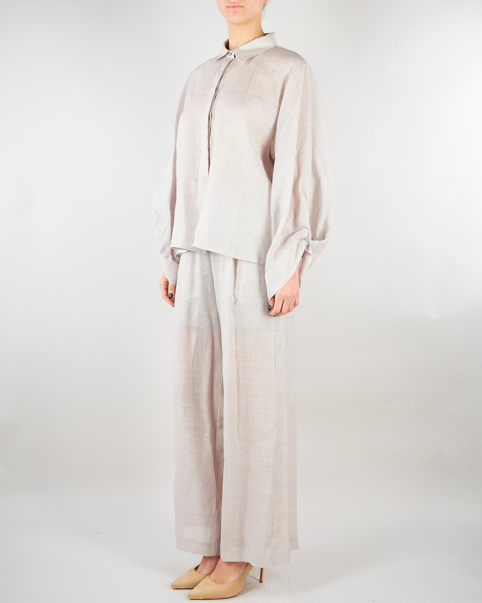 Camicia Grigio in lino M6PK03 889 MEIMEIJ 