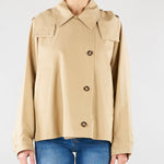 Trench corto Beige con cappuccio staccabile M6PN01 421 MEIMEIJ 