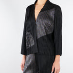 Cardigan Nero plissettato con inserti in lurex M6PY26 B1063 MEIMEIJ 
