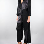 Cardigan Nero plissettato con inserti in lurex M6PY26 B1063 MEIMEIJ 