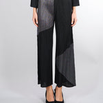 Pantalone Nero plissettato con inserti in lurex M6PY27 B1063 MEIMEIJ 
