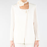 Giacca Barnet Avorio con fiore e maniche velate BARNET 4 NENETTE 