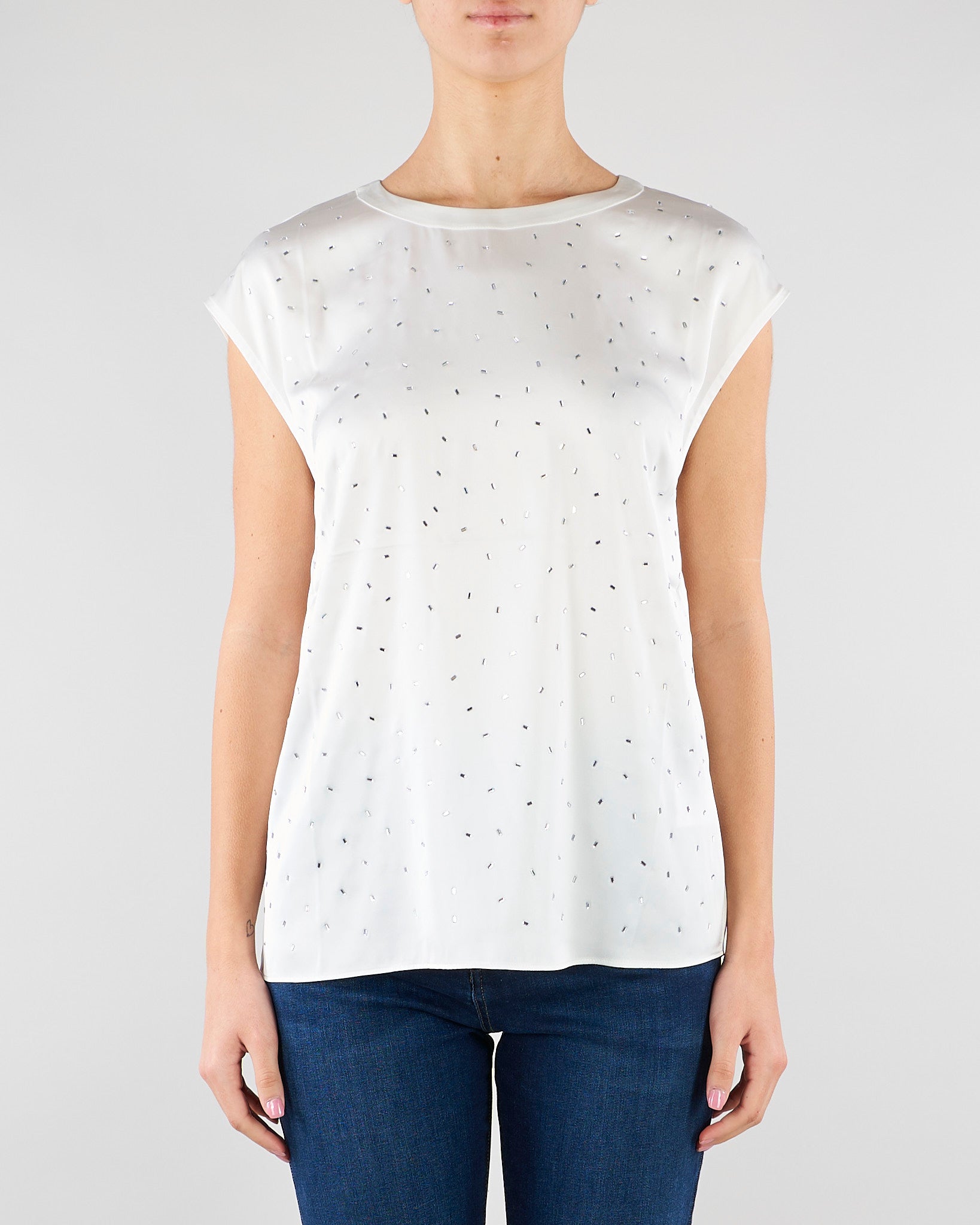 Blusa Fenx Avorio con strass FENX 4 NENETTE 