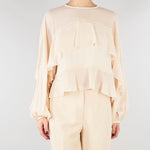 Blusa Fuji crema con balze FUJI 690 NENETTE 